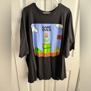 Nintendo Super Mario Game Over gray tee size 5XL